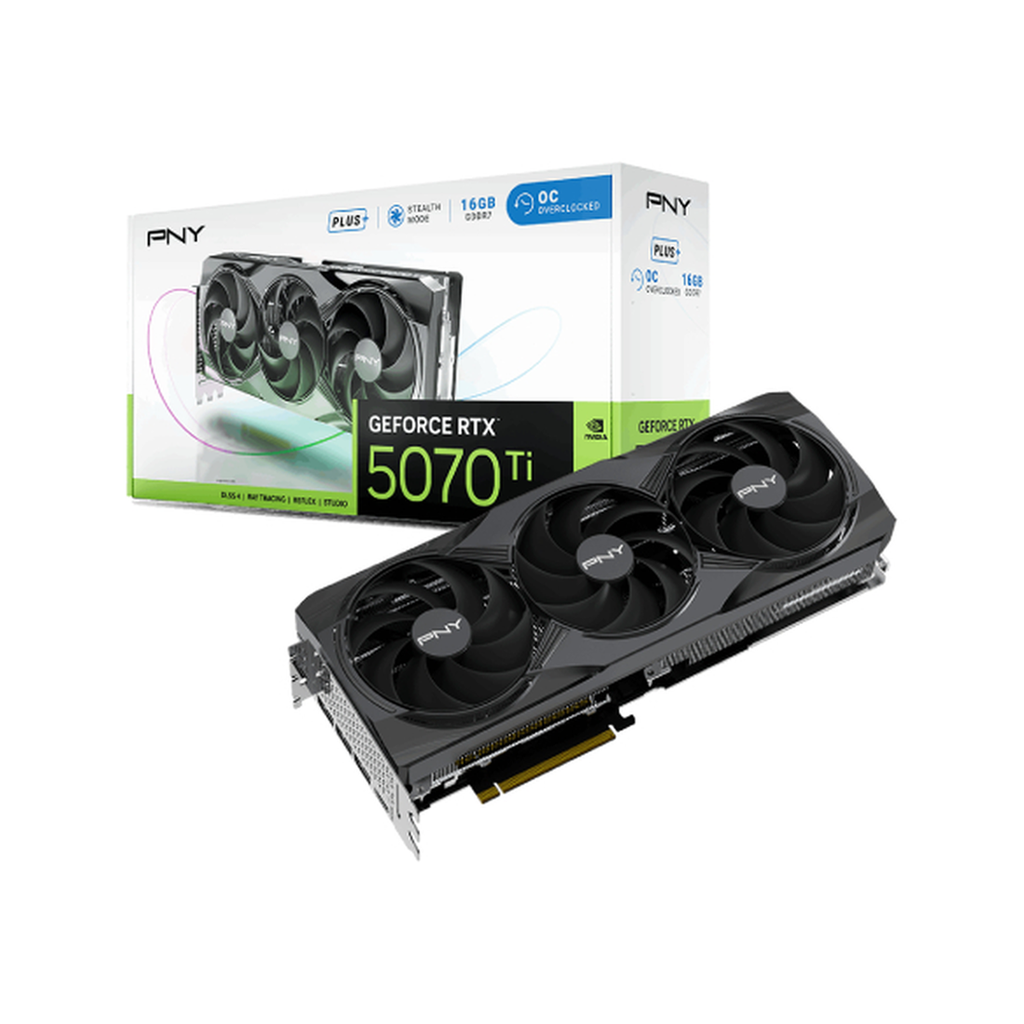 CARTE GRAPHIQUE PNY GEFORCE RTX 5070TI 16GB TRIPLE FAN PLUS OC