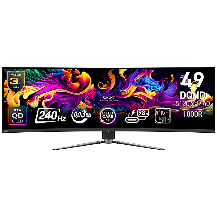MONITEUR MSI MPG 491CQPX QD-OLED 240HZ 0.03MS 5K ( 9S6-3FA84T-028 )