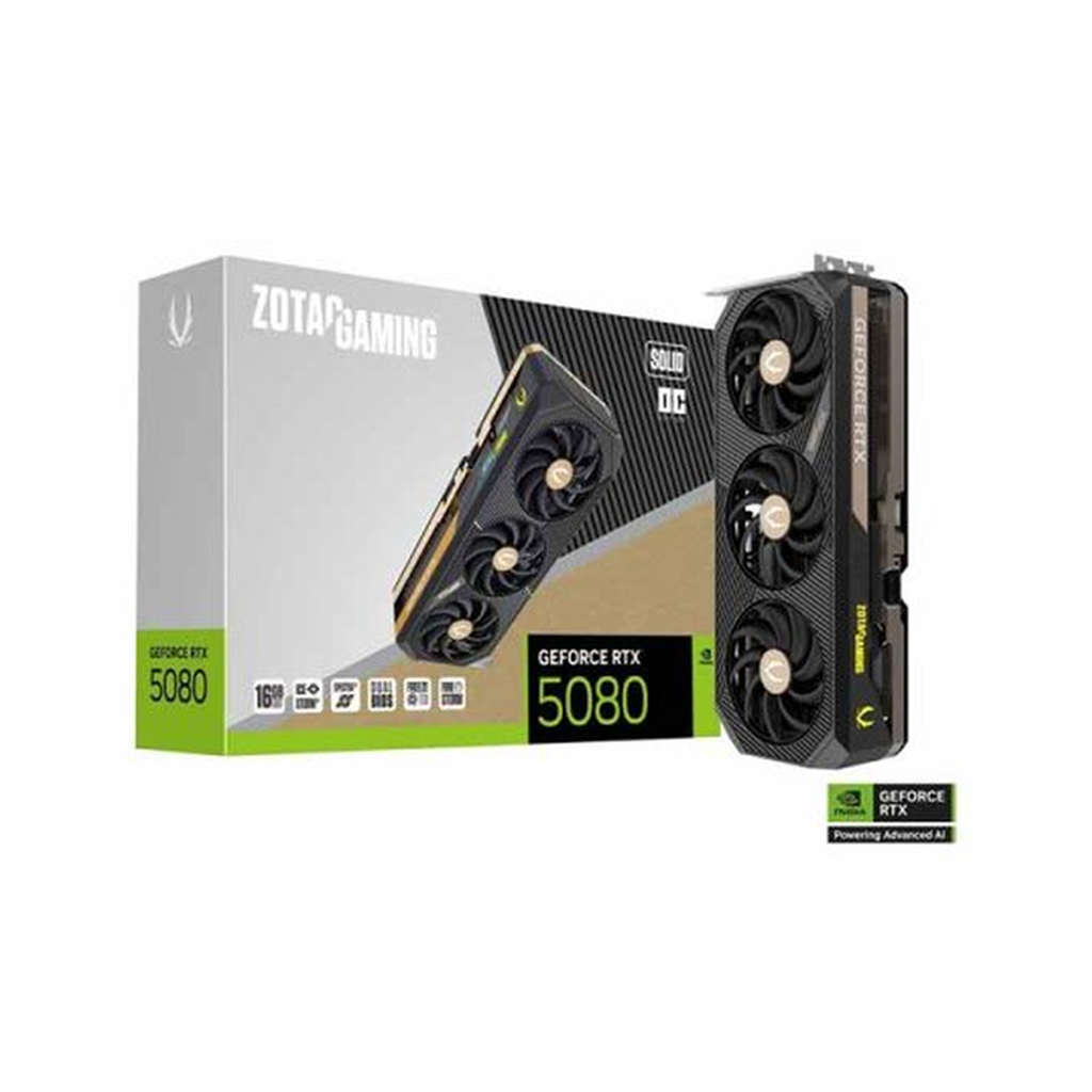 CARTE GRAPHIQUE ZOTAC GAMING GEFORCE RTX 5080 SOLID OC 16GB GDDR7