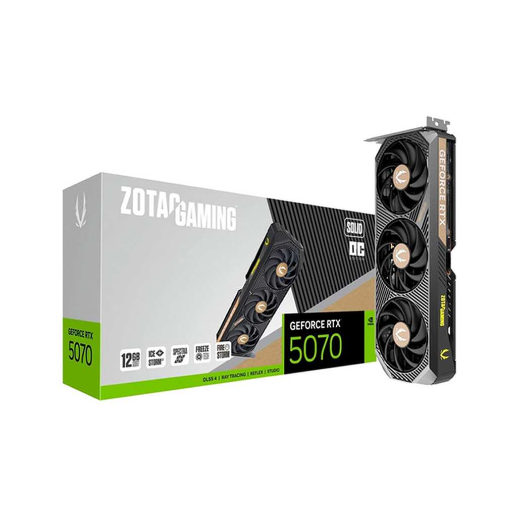 CARTE GRAPHIQUE ZOTAC GAMING GEFORCE RTX 5070 SOLID OC 12GB GDDR7